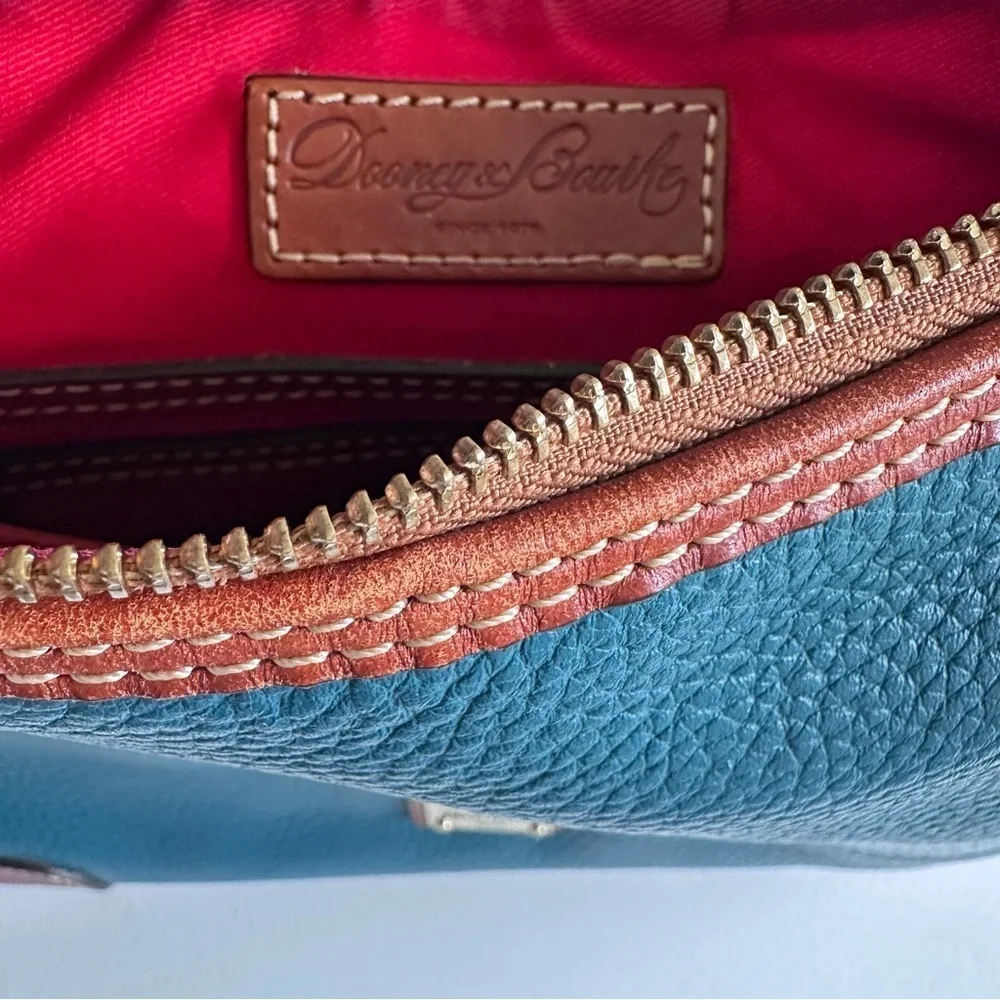 Dooney & Burke Teal Pebble Leather Hobo